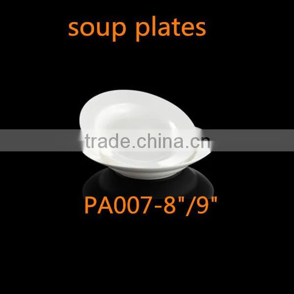 chaozhou round shape soup bone china plates 10/12 inch ceramic soup plates