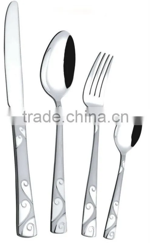 factory direct Qana stainless steel cutlery set with mirror polish