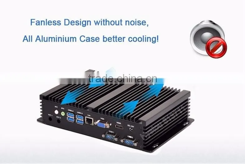 Intel fanless mini pc hdmi core i5 4200u rugged industrial pc 4G RAM 128G SSD onboard embedded mini pc with pci slot