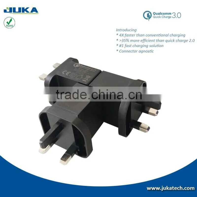 universal mobile phone travel charger with qualcomm quick charge 3.0 technology