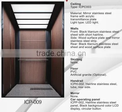 Passenger elevator with Machine Room Gearless VVVF control