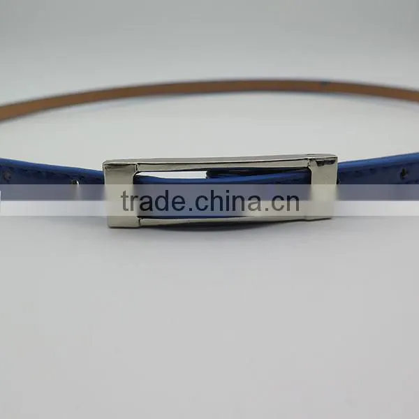 2015 hot sale deep blue adjustable skinny ladies belt for women