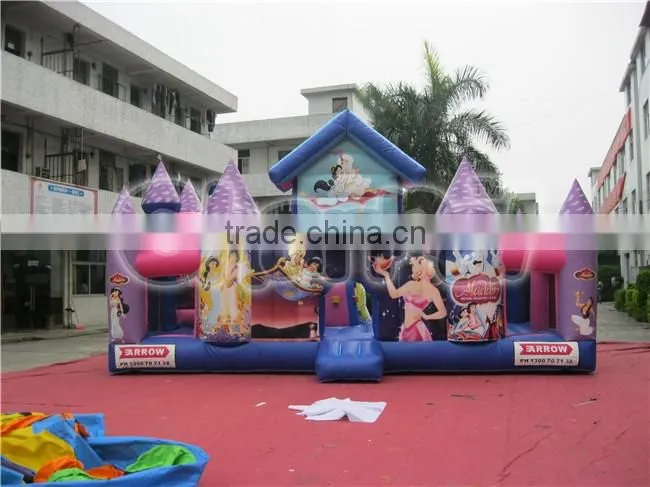Hot sale princess inflatable castle obstacle course for sale, kids inflatable obstacle games