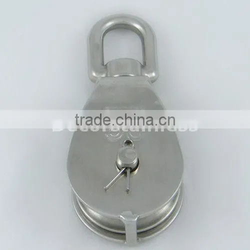 Stainless steel eye swivel single pulley block