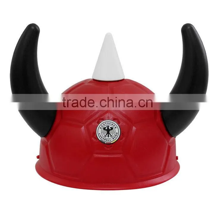 Orange Plastic Viking Football Fan Hat Wholesale with for Football Events & Parties & Carnivals