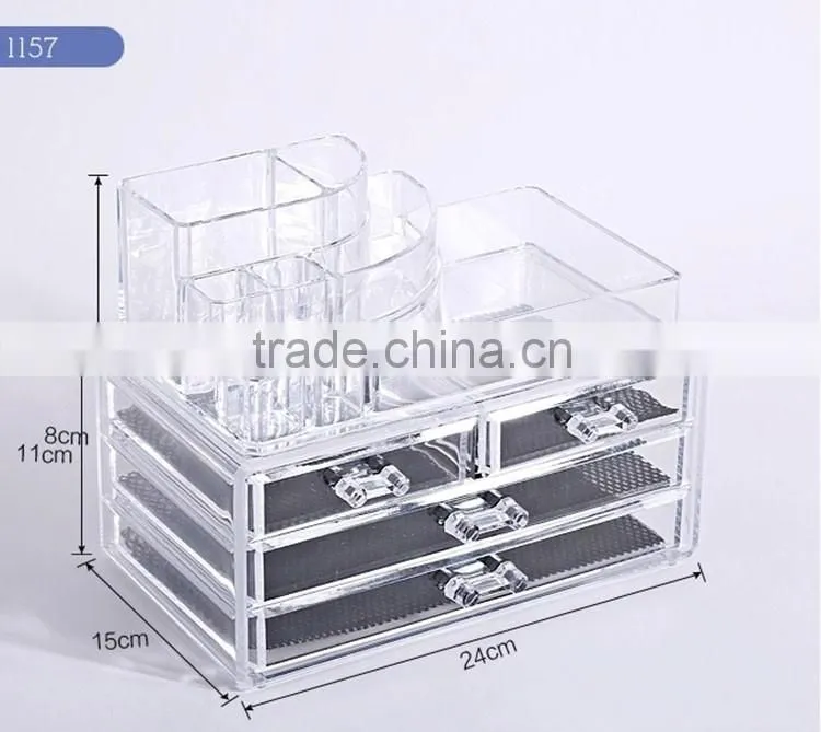 Hot sale acrylic jewelry & cosmetic storage display boxes