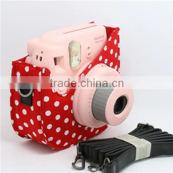 Red dot pattern Camera bag for Fuji mini 8