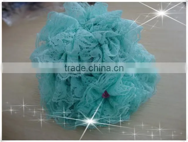 hot sale ruffle girls lace baby hats royal blue ruffle lace flower baby girl hats