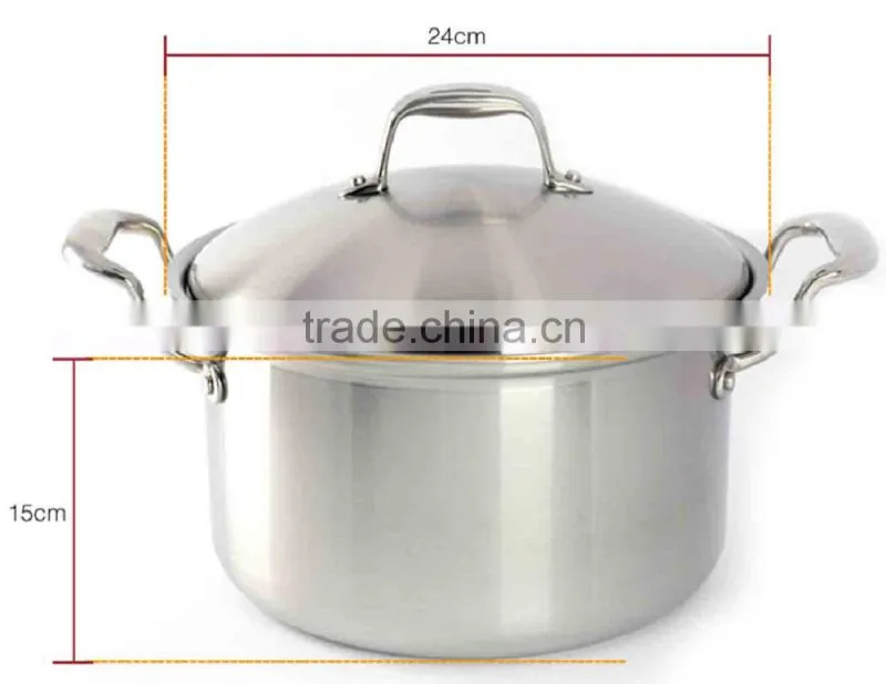 New Designs Stainless Steel stockpot with red handle high quality