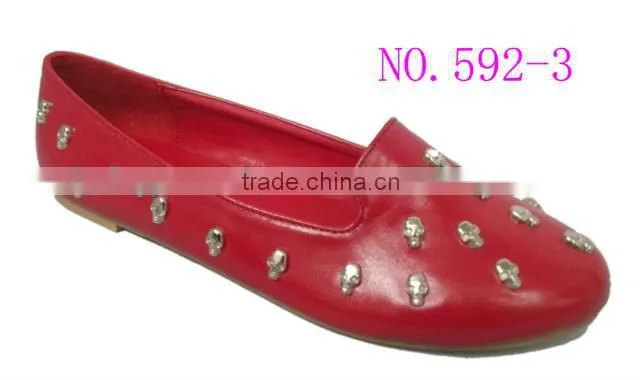 Comfortable new style lady flat shoe with skull