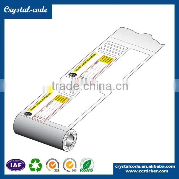 Adhesive Auto tyre lable sticker with any size, shape, color and material