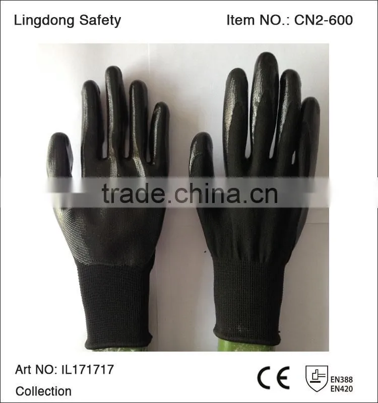 cheap EN 388 EN 420 nitrile coated work gloves