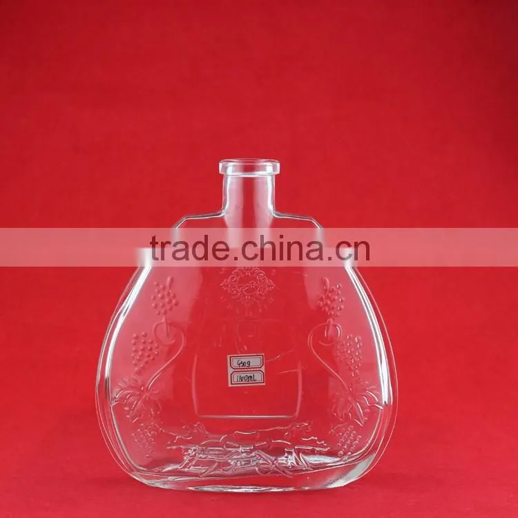 Wholesale hot quality brandy glass bottles waterdrap whiskey bottles frosted beverage bottle
