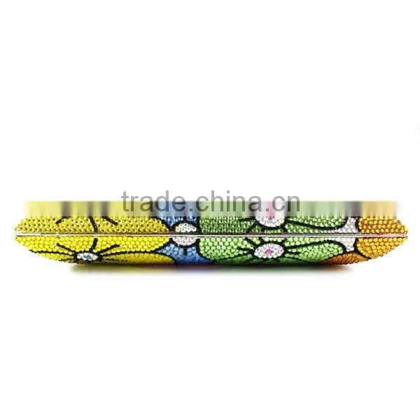 beautiful multi flower shape rhinstone women bag evening clutch bag party bag (B1008-BC2))