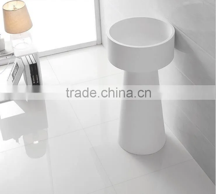 Solid Surface Table Top Man-made Stone Pedestal Basin, artificial stone Freestanding wash basin