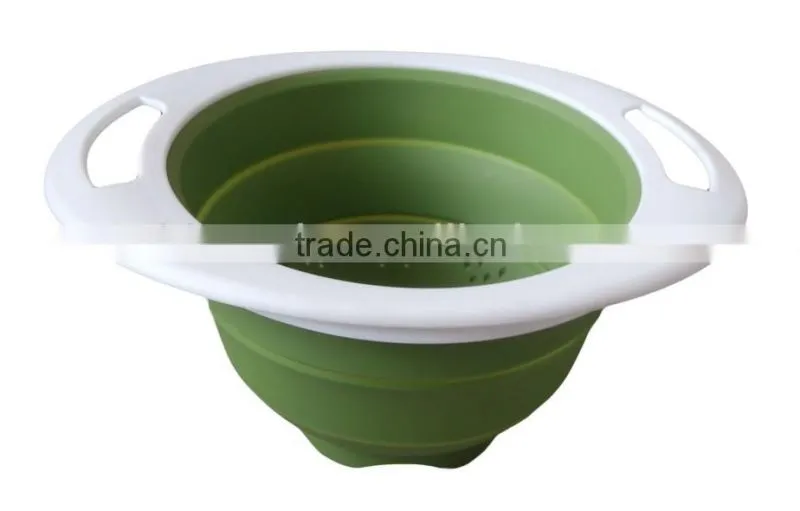Wholesale High quality food grade fruits and vegetables collapsible silicone colander