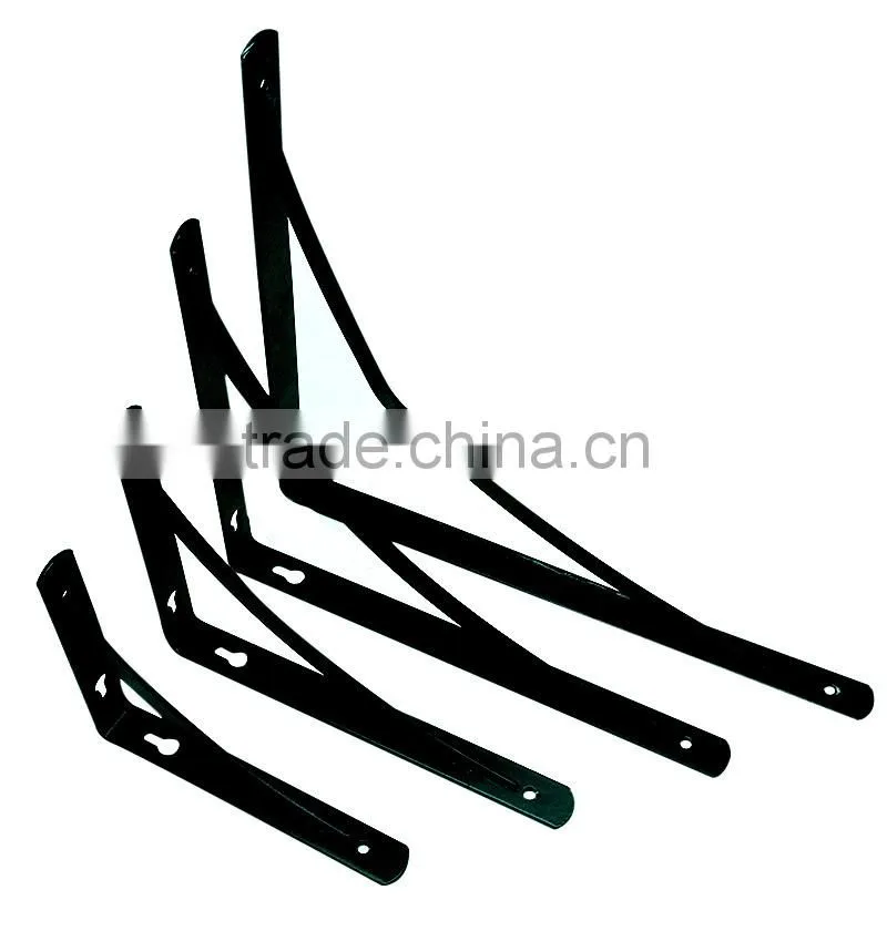 metal bracket for shelves in black and white