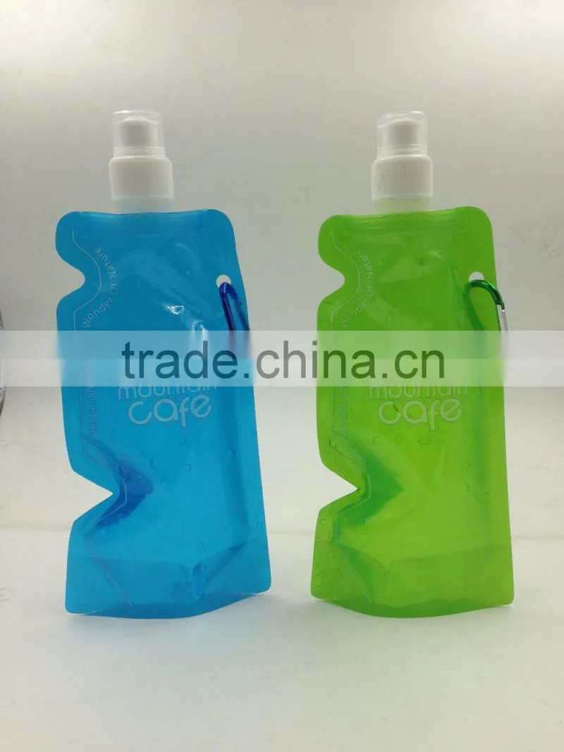 Irregular shaped water bottle/foldable plastic water bottle