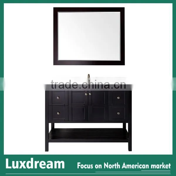 24" wooden bathroom furniture cabinet with frame mirror bespresso finish