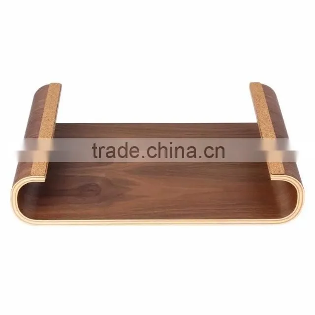 Original SAMDI Oak/Walnut Wood Holder with Drawer for MacBook Laptop Computer - Brown/Black