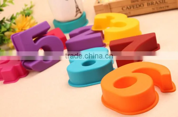 New 2016 silicone numbers and letter cake mold,3 D silicone cake mould