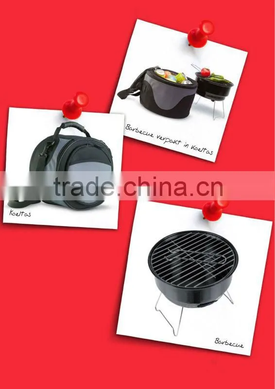 portable charcoal bbq grill with cooler bag,camping bbq