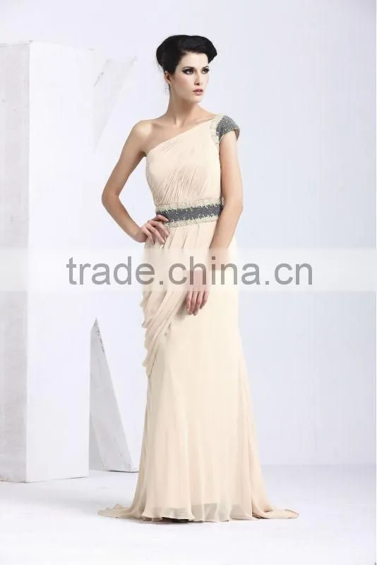 one shoulder beaded around waist ruffle party dresses women