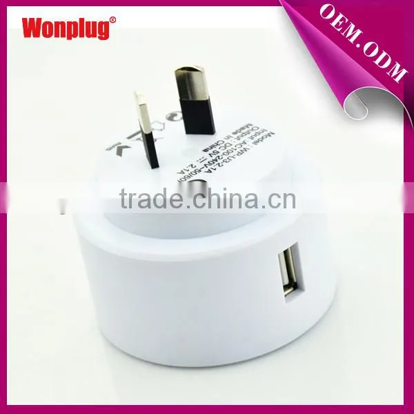 5V 2.1A high speed charging Australia standard New Zealand phone charger with single usb