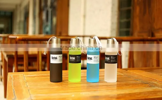 BPA Free Clear Infuser Plastic water sports bottles with metal lid