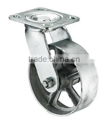 Heavy Duty Cast Iron Industrial Factory Cylindrical Roller Fixing Caster Wheel