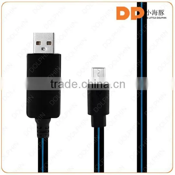 premium products visible flowing light charger cable LED glowing EL usb cable for chargers