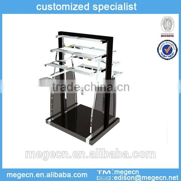 4 tiers wood trousers promotion rack display shelf