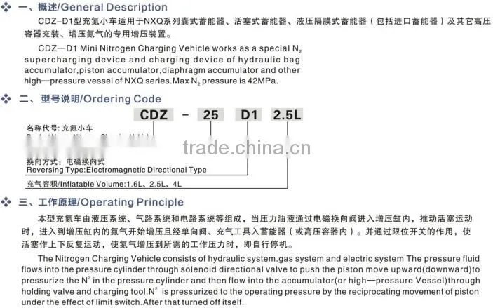 CDZS-D1N2 Charging vehicle hydraulic