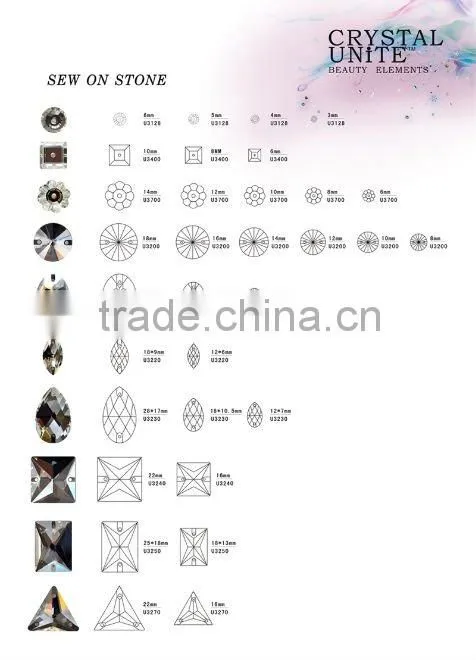 U3230 wholesale Pear sew-on rhinestones supplier