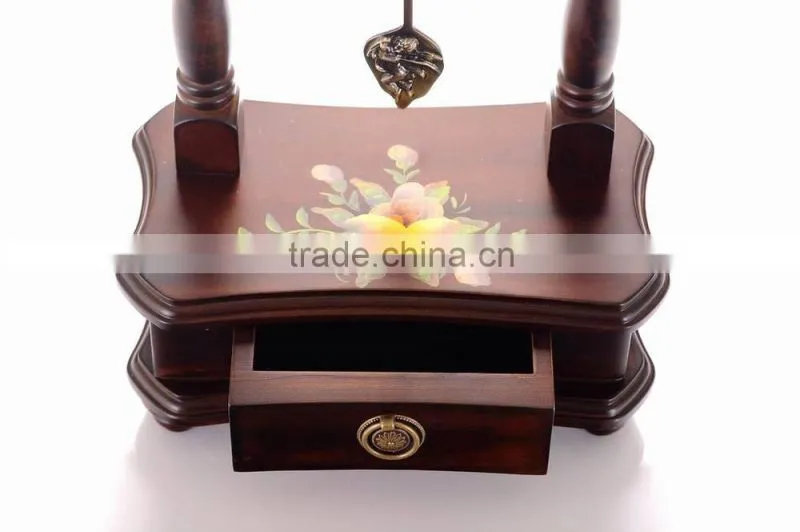 Wooden Desk Clock Solid Wood Vintage Antique Table Clock
