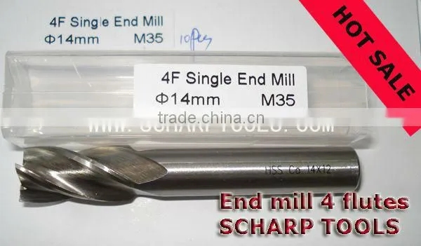 Din844 square end mill 4 flutes Titanium Plating