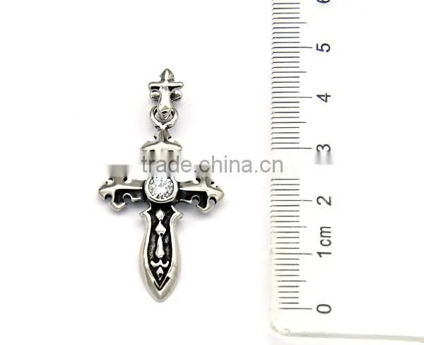 Cheapest Pendant jewelry Casting vintage cross with zirconia pednant jesus hot selling pendant