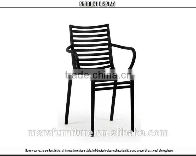 Cheap stackable pp chair armrest for dining