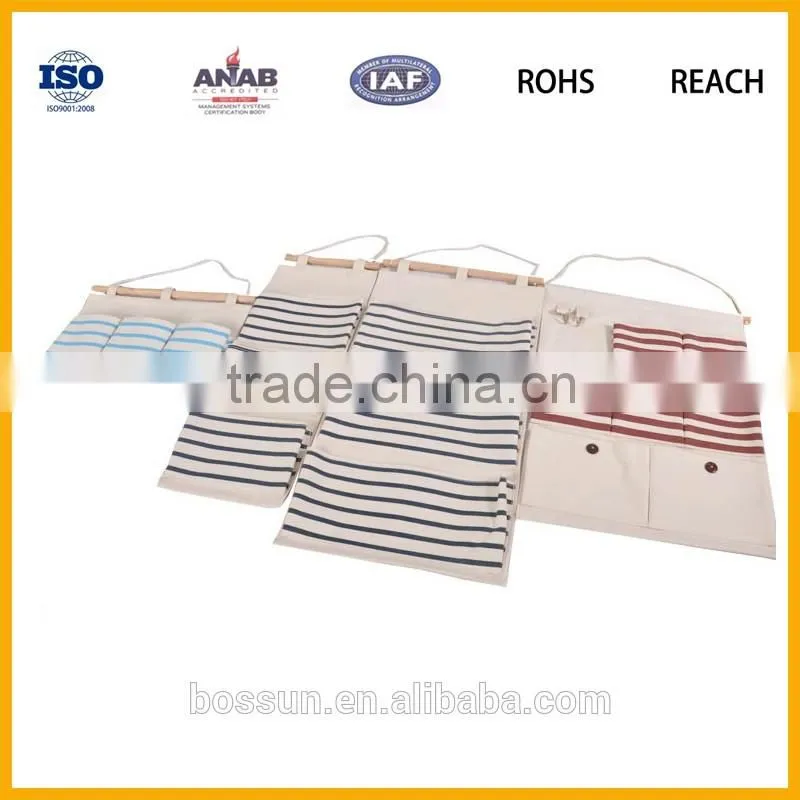 High Quality Low price 100% cotton Canvas Hanging bag Storage Bag wall organizer