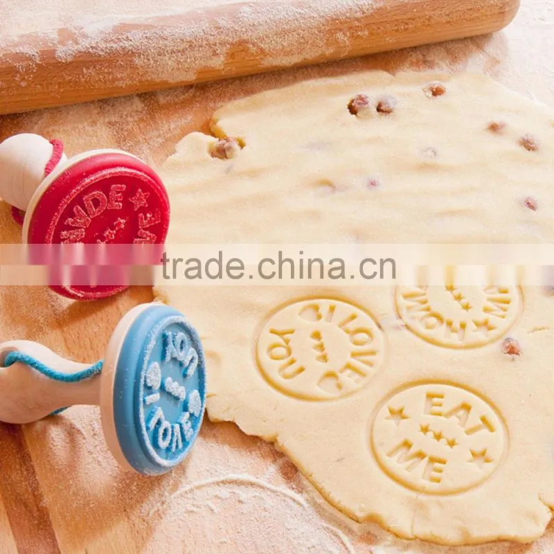 unique funny silicone and wood cookie stamp baking stamp baking tools