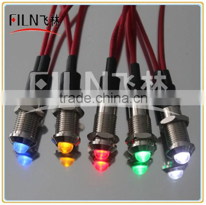 8mm led light indicator lamp light switch kit colourful motorcycle led tail light with turn signal