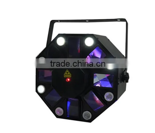 8*3W White Strobe + 5*3W RGBWY LED + RG Laser Light