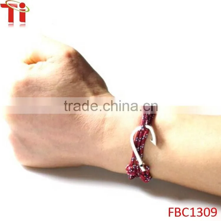 Red Thin Line Fish Hook Hope Bracelet top quality