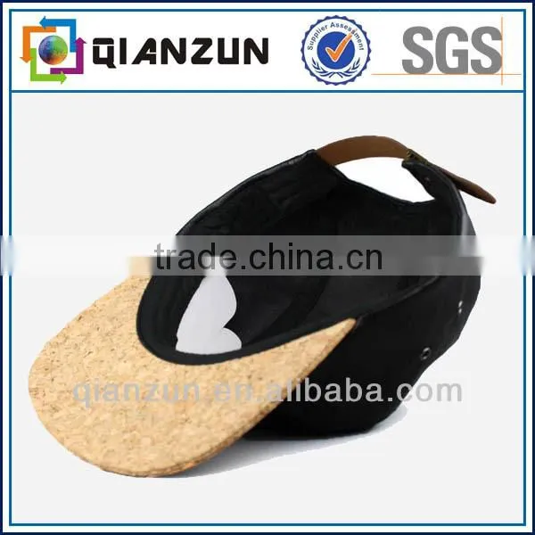 High quality custom leather 5 panel snapback cap