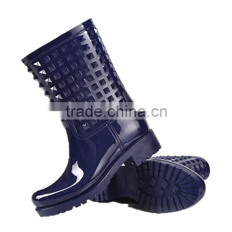 Green Pvc Material Waterproof Rain Boots Rainshoes for Women Ladies