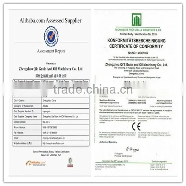 New generation High production zhengzhou Qi'e palm oil processing equipment with CE