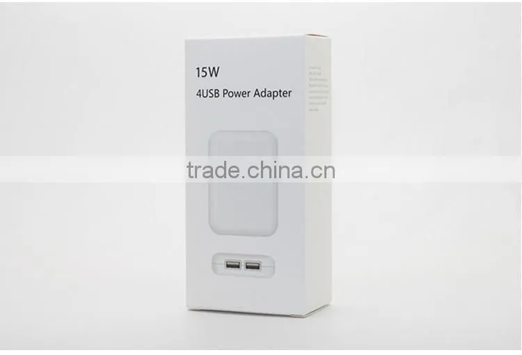 4 Ports Portable Mobile Phone USB Plug Travel Power Charger