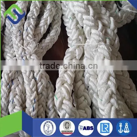 Marine mooring used nylon 8 strand ropes mooring tails, mooring lines