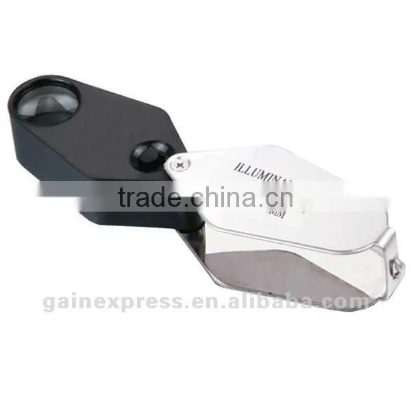 10x Folding Jeweler Loupe Magnifier + LED light, 18mm lens Jewel Identifier Tool