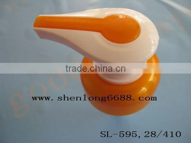 plastic lotion pump two molds in pump top(SL-595,28/410)